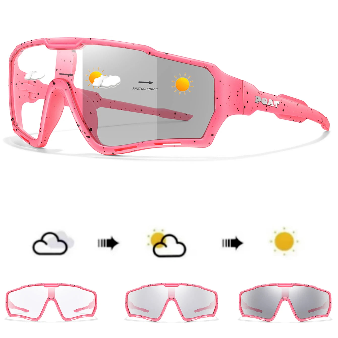 Photochromic Sports Sunglasses - Lightweight Eyewear for Cycling, Fishing & Running