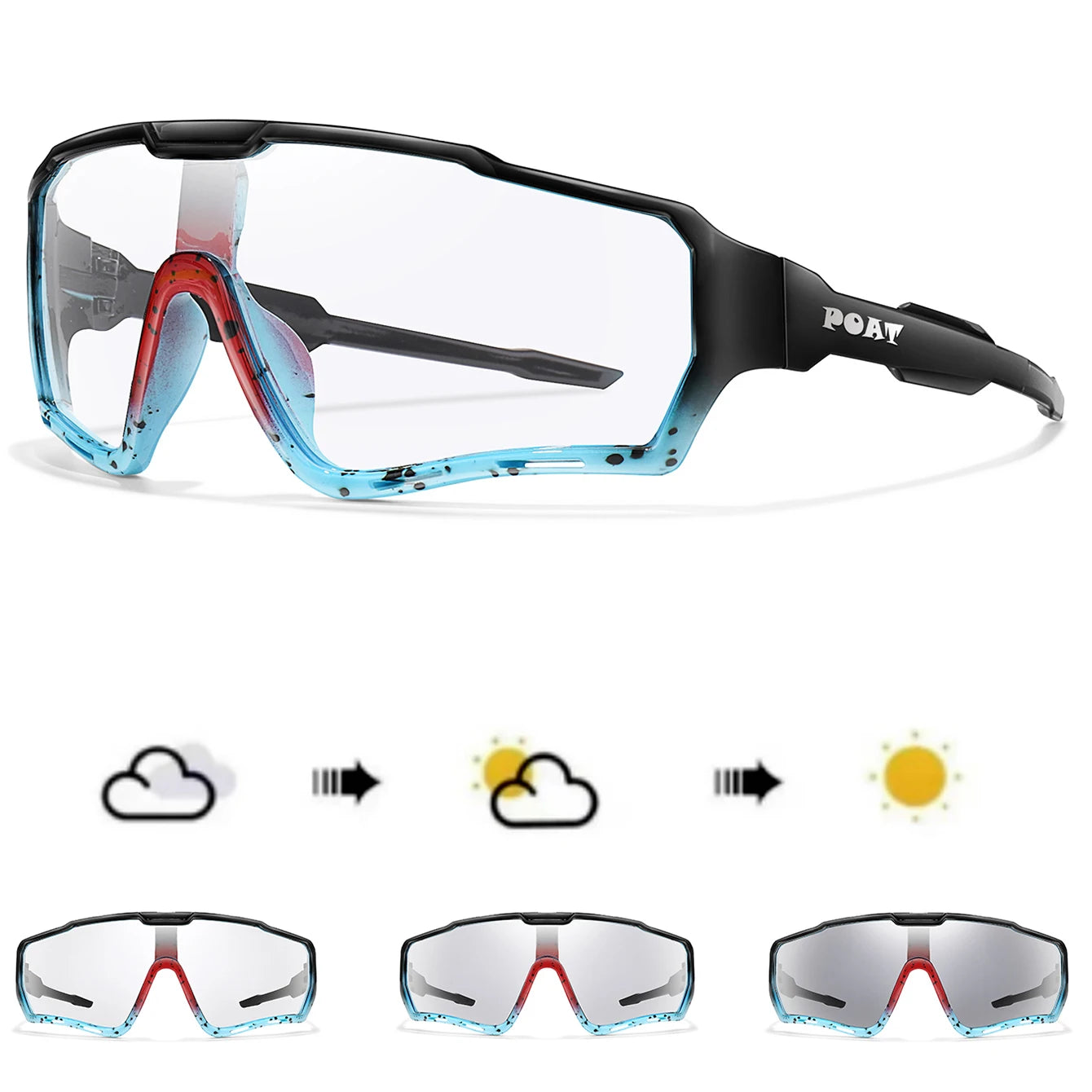 Photochromic Sports Sunglasses - Lightweight Eyewear for Cycling, Fishing & Running