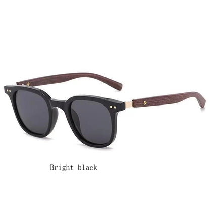 Retro Wood Grain UV Protection Sunglasses – Unisex, Square Frame, Outdoor & Cycling