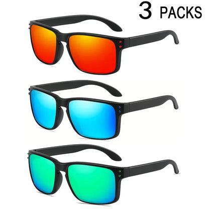 3 Pairs Polarized UV400 Sunglasses - Men & Women, Sports, MTB, Cycling, Fishing & Hiking Goggles