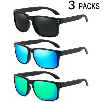 3 Pairs Polarized UV400 Sunglasses - Men & Women, Sports, MTB, Cycling, Fishing & Hiking Goggles