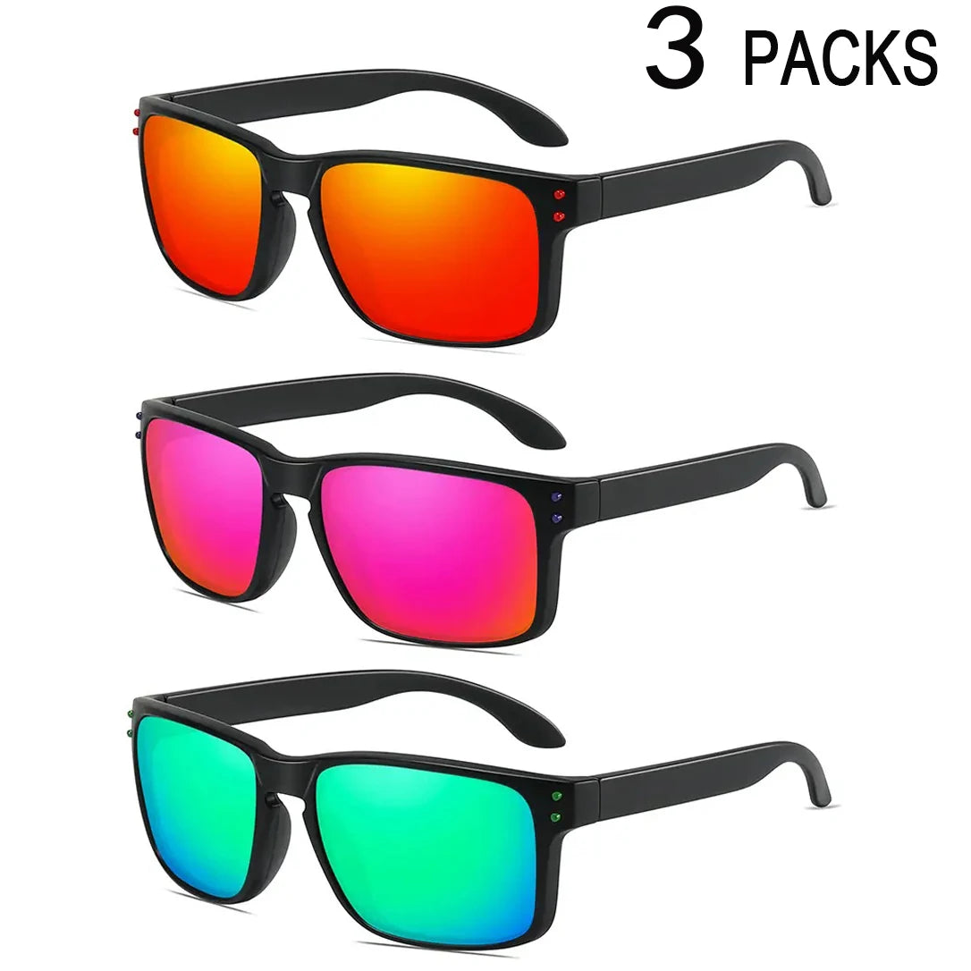 3 Pairs Polarized UV400 Sunglasses - Men & Women, Sports, MTB, Cycling, Fishing & Hiking Goggles