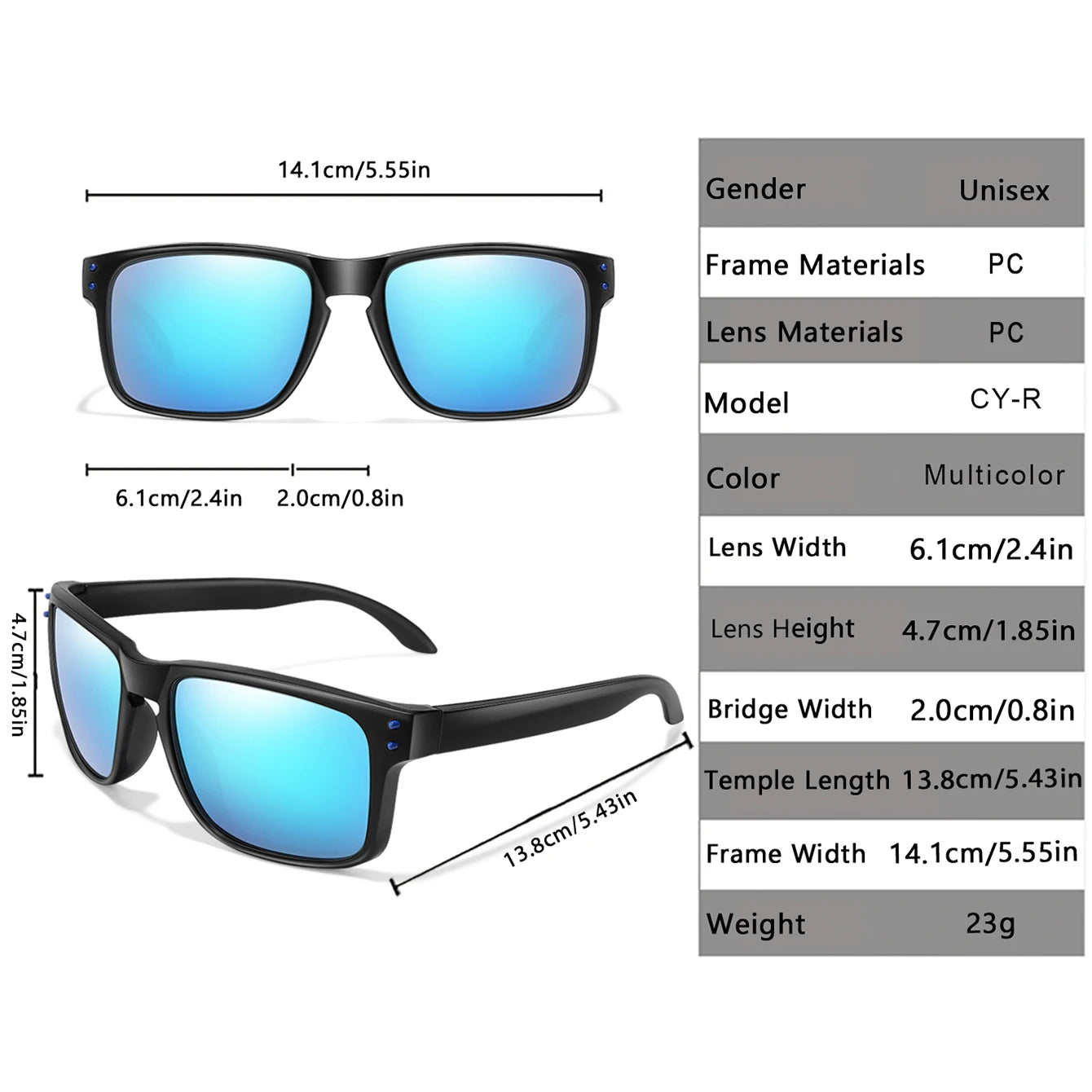 3 Pairs Polarized UV400 Sunglasses - Men & Women, Sports, MTB, Cycling, Fishing & Hiking Goggles