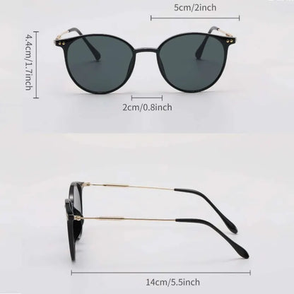 Set of 2 Vintage Narrow Cat Eye Sunglasses – Stylish Small Round Eyewear for Men & Women