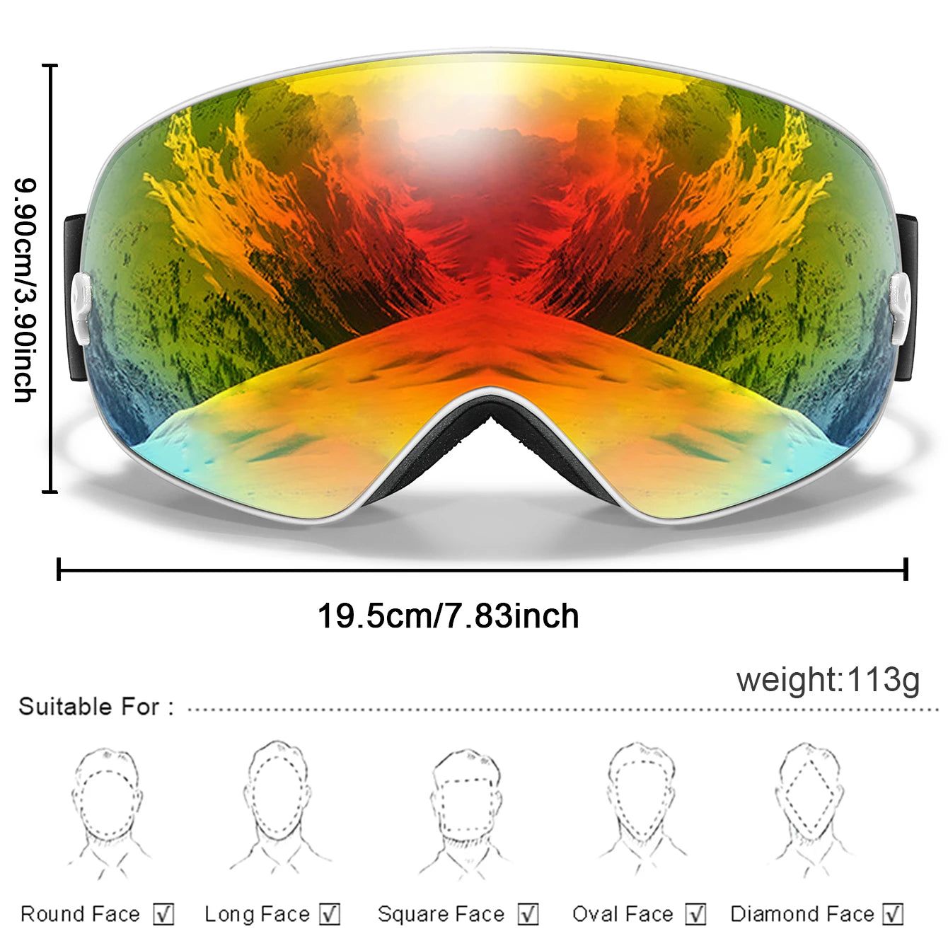 Anti-Fog Ski Goggles - UV400 Protection, Replacement Lenses & Complimentary Accessories