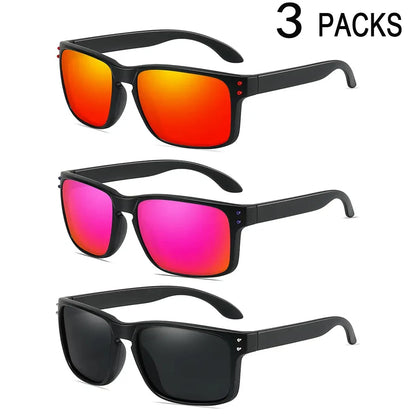 3 Pairs Polarized UV400 Sunglasses - Men & Women, Sports, MTB, Cycling, Fishing & Hiking Goggles