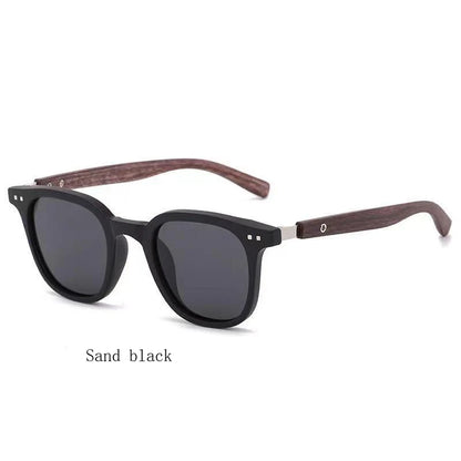 Retro Wood Grain UV Protection Sunglasses – Unisex, Square Frame, Outdoor & Cycling