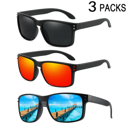 3 Pairs Polarized UV400 Sunglasses - Men & Women, Sports, MTB, Cycling, Fishing & Hiking Goggles