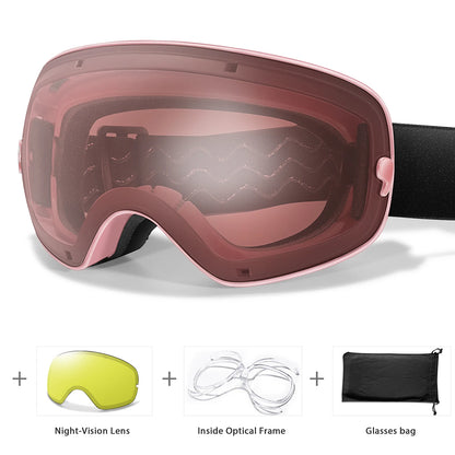 Anti-Fog Ski Goggles - UV400 Protection, Replacement Lenses & Complimentary Accessories